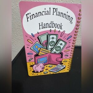 Financial Planning Handbook Pink & Yellow Spiral Notebook